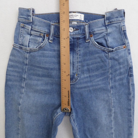 Abercrombie & Fitch Super Skinny Ankle High Rise Seam Jeans Women 27/4R Curve - Picture 8 of 12